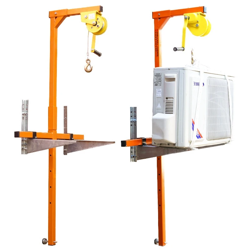 Máquina de Elevação Pequena Guindaste Portátil Manivela Suporte de Elevação Suporte Externo do Reparo do Guindaste do Condicionador de ar