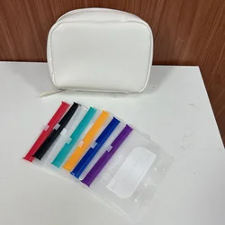 Waterproof A8 Travel Pill Organizer with 14 Large Zippered Pouches (WHITE)