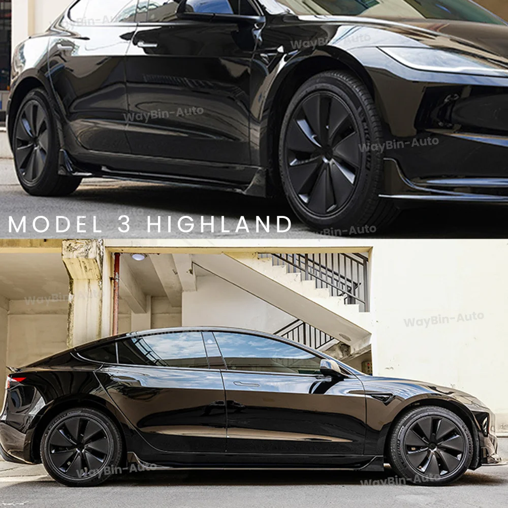Car Side Splitter For Tesla Model 3 Y-Body Kits Model 3 Highland Side Skirt Glossy Carbon Black Fast Auto Accessories car accessories