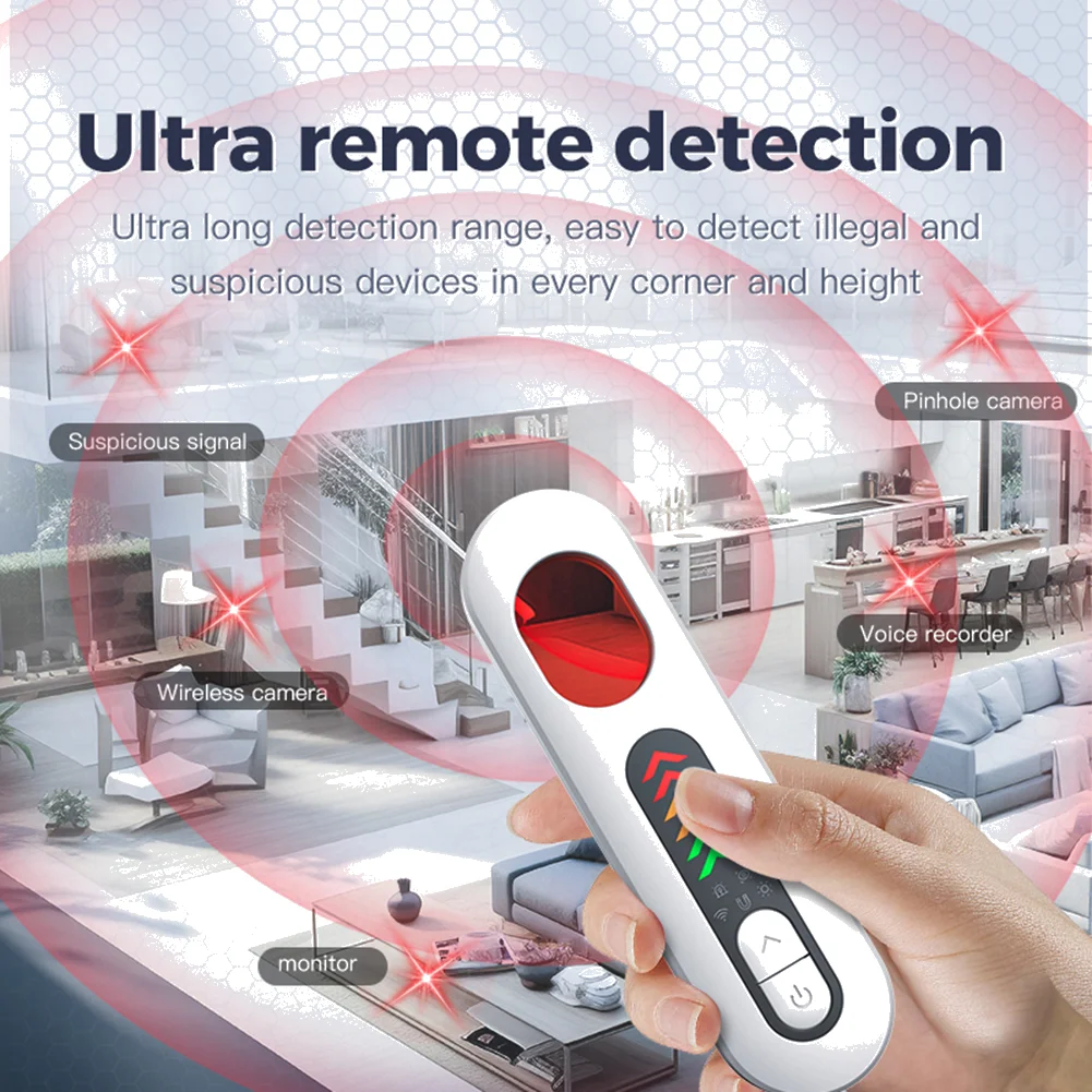 Professional Anti Candid Camera Detector Wireless Signal Sweeper for Privacy Protection in Hotels Office and Travel
