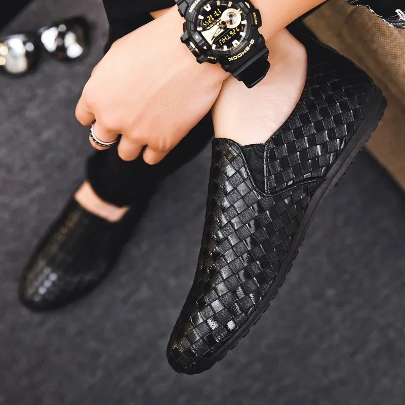 Men's Casual Leather Shoes Spring/Autumn Ventilate Men Loafers Shoes Driving Man Shoe 5