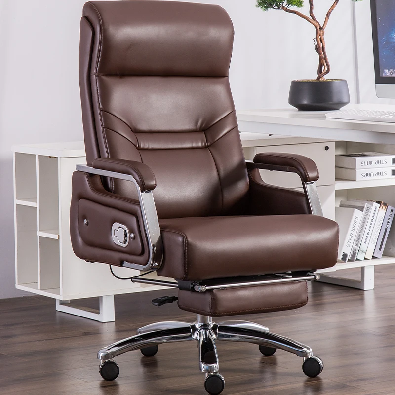 Roller Executive Office Chairs Leather Massage Swivel Lazy Lounge Work Chair Makeup Professional Silla Plegable Home Furniture leather professional office chairs handle vintage wheels lazy work chair lounge free shipping silla plegable office furniture