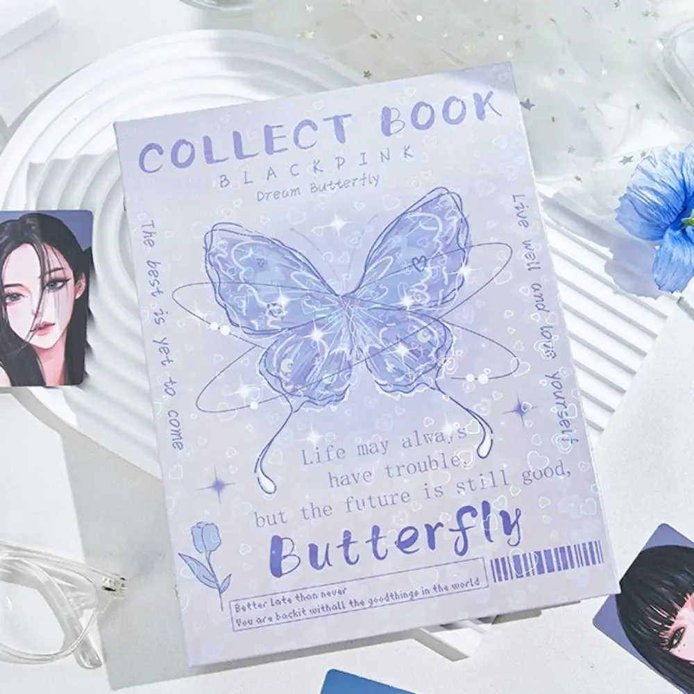 

Butterfly A5 Photocard Binder Collect Book Loose-leaf Album Shell Photocard Holder Binder Laser Ins A5 Idol Photo Card Holder