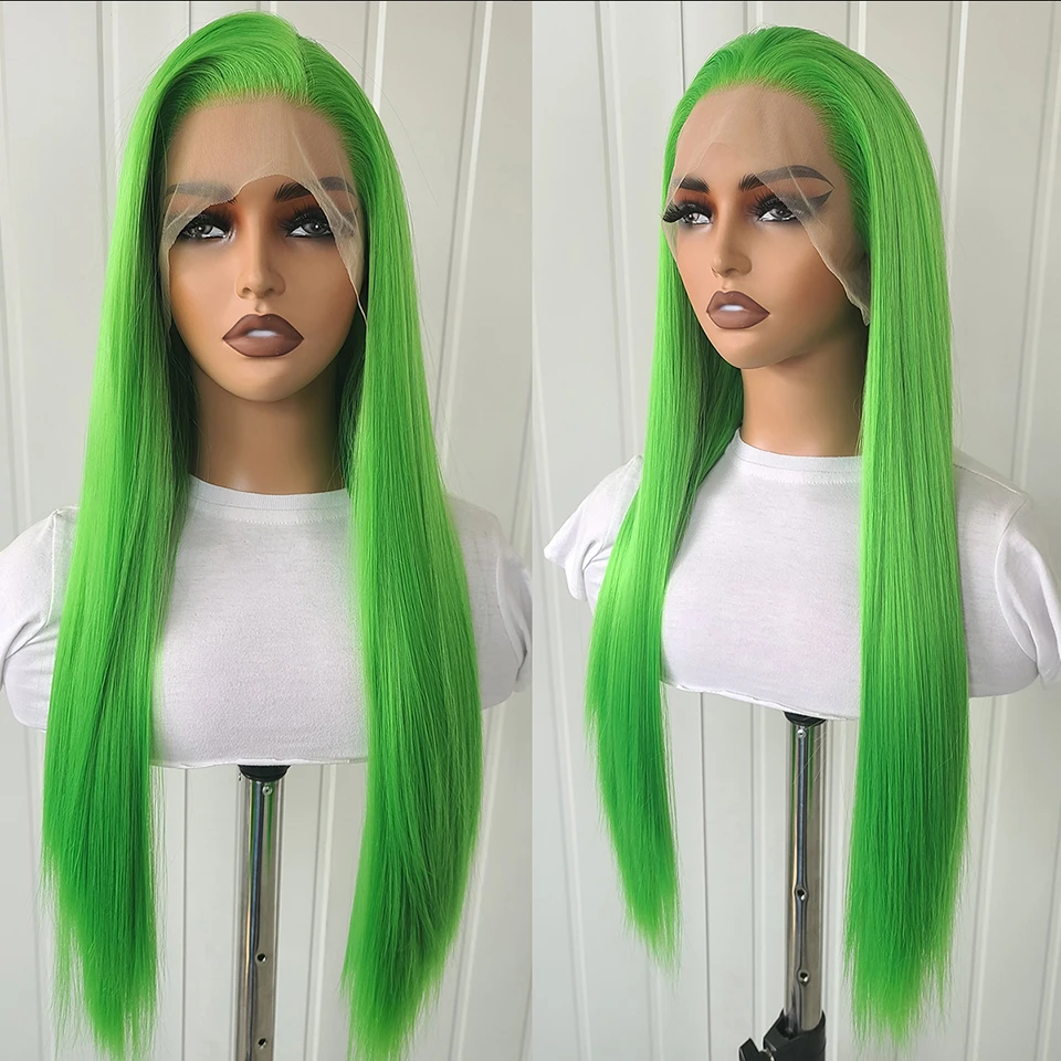 

Charisma Straight Lace Front Wig Pre Plucked Synthetic Lace Wigs for Women Green Glueless Lace Wig Natural Hairline Daily Use