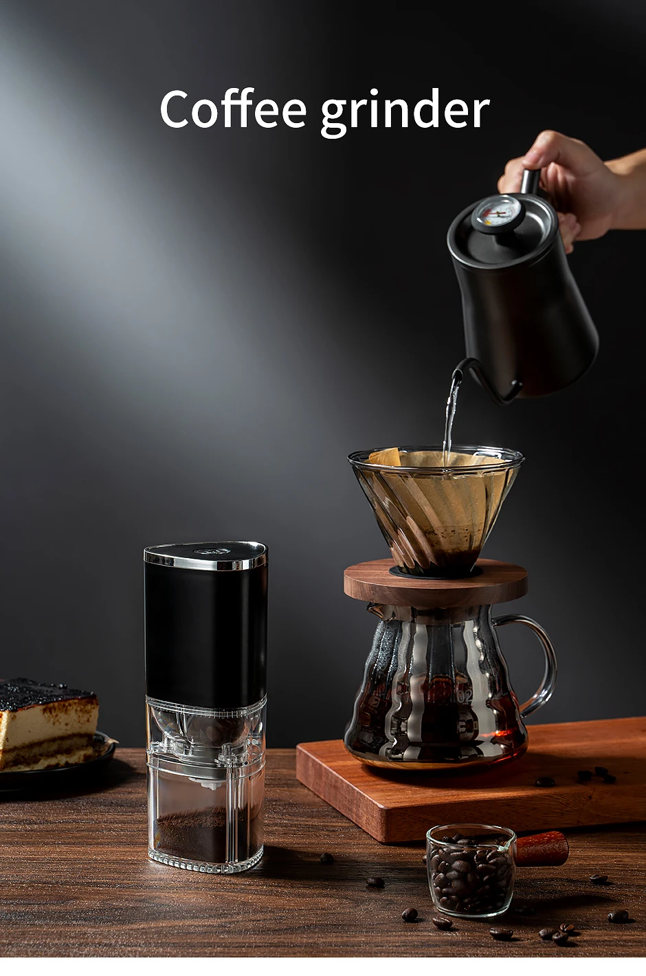 Description Picture 2 of item1 PCS Portable Electric Coffee Grinder TYPE C USB Charge Ceramic Grinding Core Home Coffee Beans Pulverizer Grinder