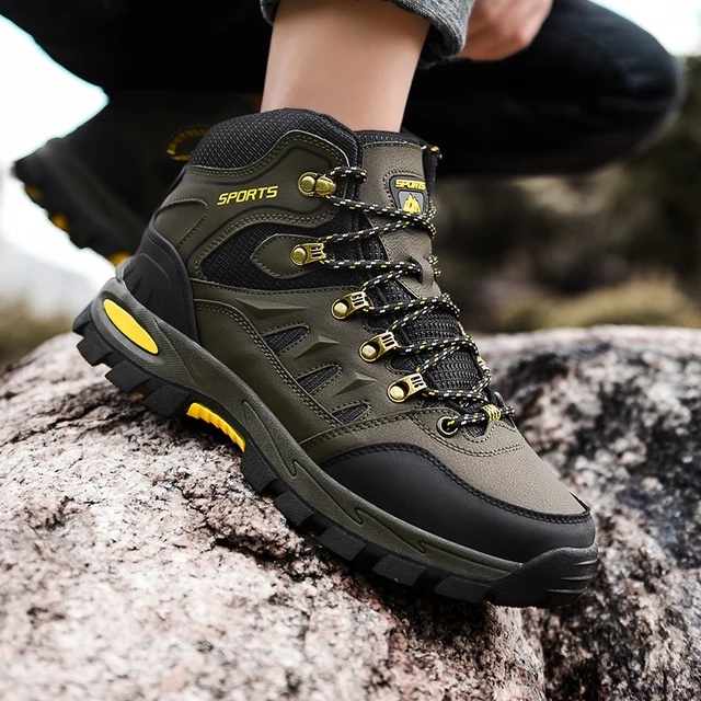 Outdoor Waterproof Hiking Boots Men's Women's Spring And Autumn Hiking Wear-resistant Mountain Sports Boots Hunting Sports Shoes 2