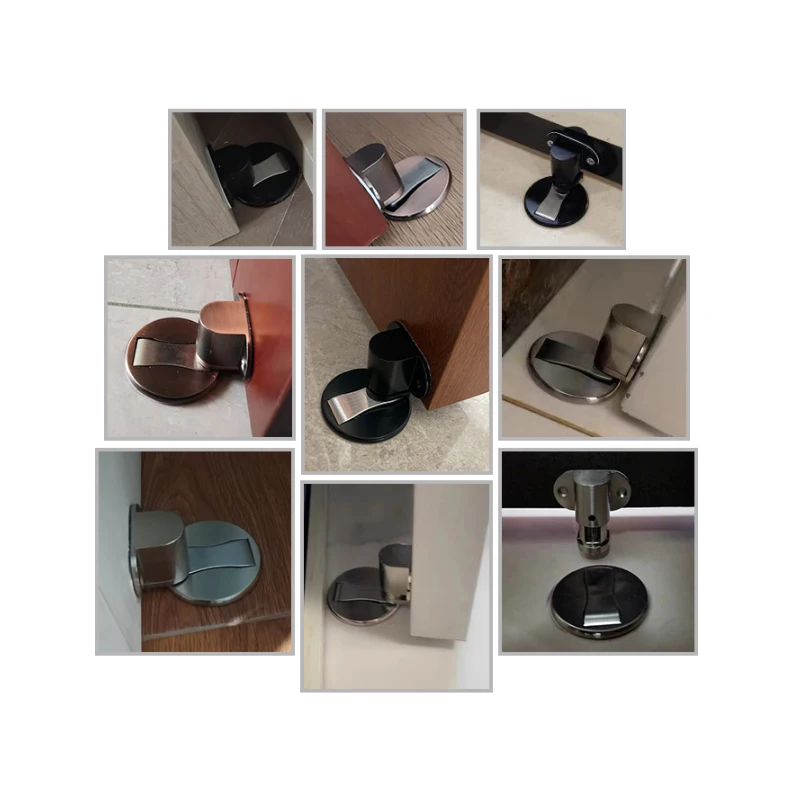 Perforation-Free Stainless Steel Magnetic Door Stop Bathroom Floor Furniture