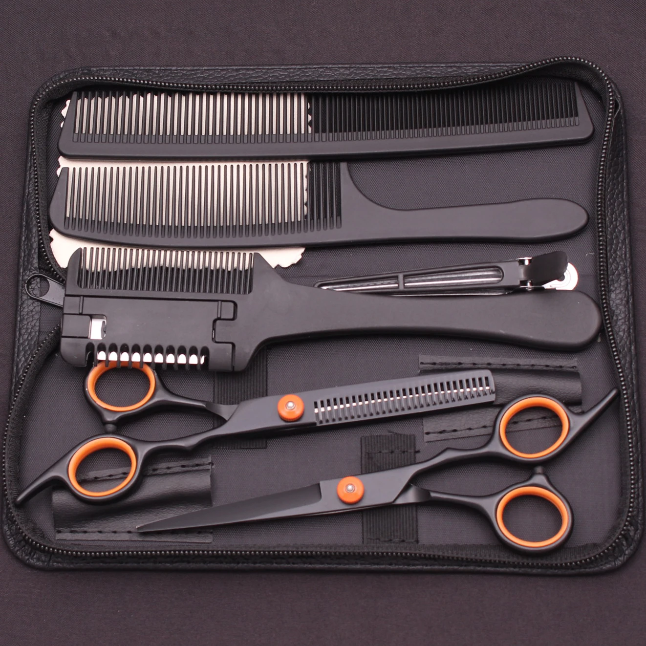 Hair Cutting Scissors 6.0'' Stainless Cutting Shears Thinning Hairdressing Haircut Comb Razors Set Salon Barber & Home C1001