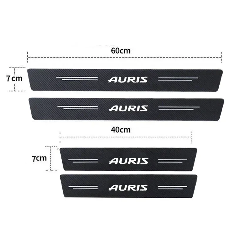Car Door Threshold Sill Protective Trunk Bumper Guard Stickers Decals For Toyota AURIS Logo 2013 2015 Accessories