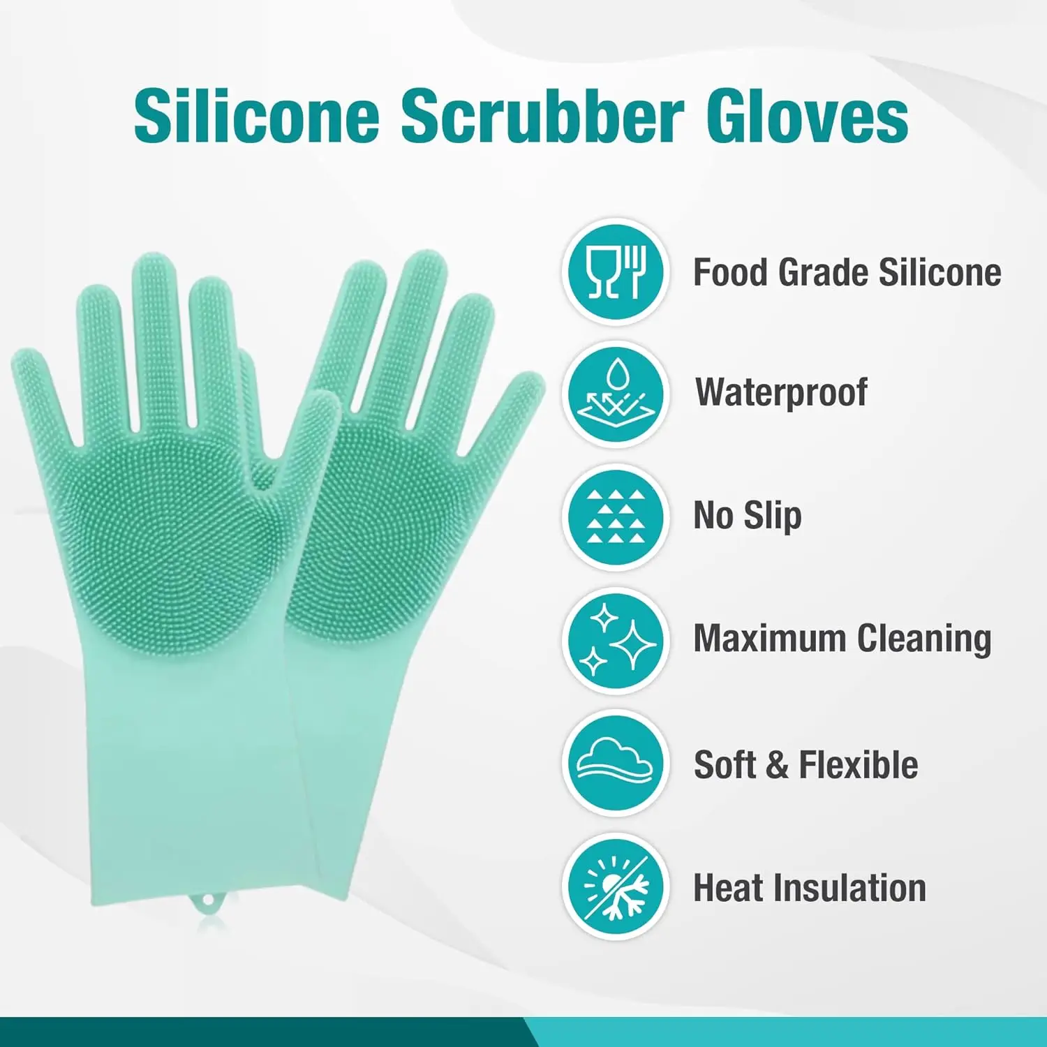 1 Pair of Multi-Function Silicone Cleaning Gloves Brush Pet Grooming Rubber Scrub Gloves To Enhance Pet Hygiene