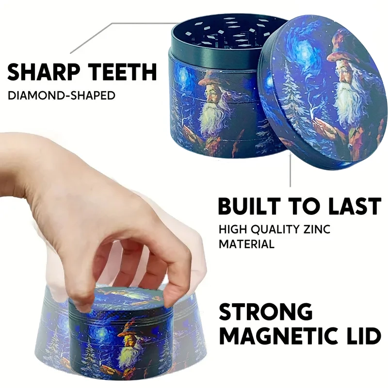 50mm Christmas Series Blue Match Santa Claus Tobacco Grinder Spice Grinding Tools Cigarette Herbal Grinder Smoking Accessories
