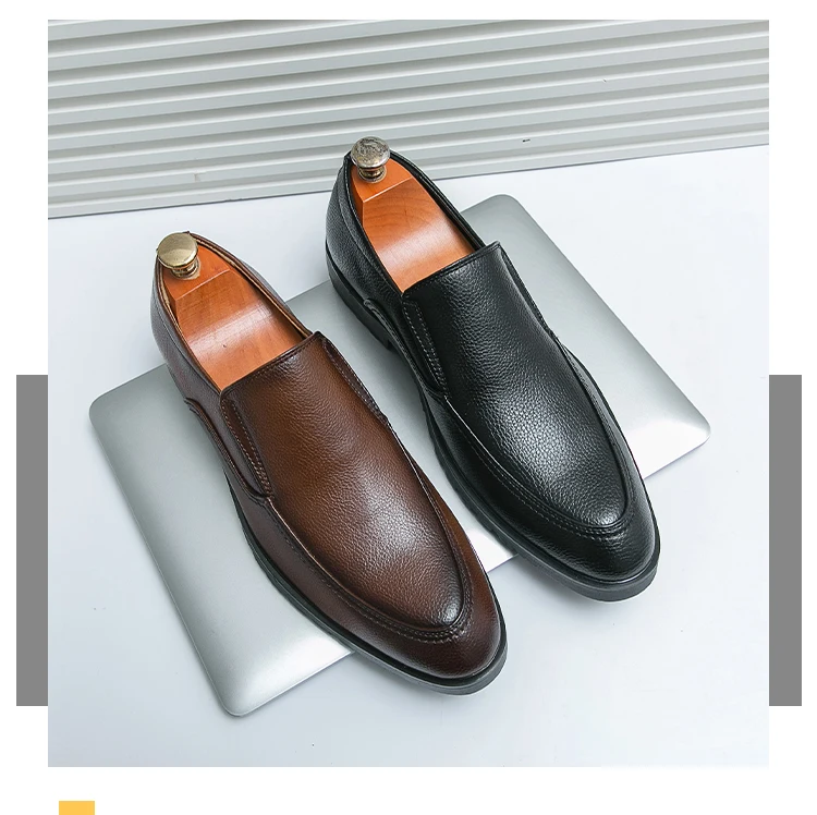 Neue hochwertige Herren-Leder-Loafer, große Größe 38–46, Slip-On-Kleiderschuhe für Business und Casual, bequeme Schuhe mit weicher Sohle für Herren – Detail 4