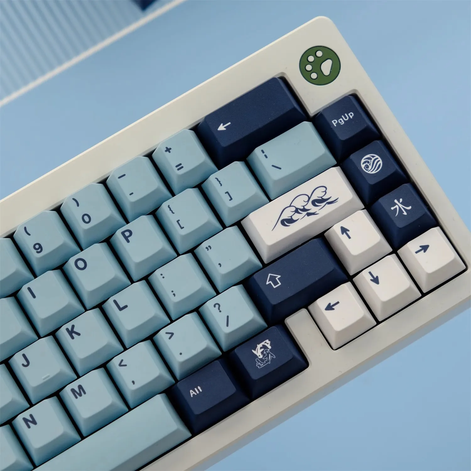 Gmk Mizu Keycaps Grupo Pbt Sublimação de Corante Teclados de Perfil Cereja 61 64 68 75 84 96 980 104 Teclados de Layout 129 Teclas - Imagem 3