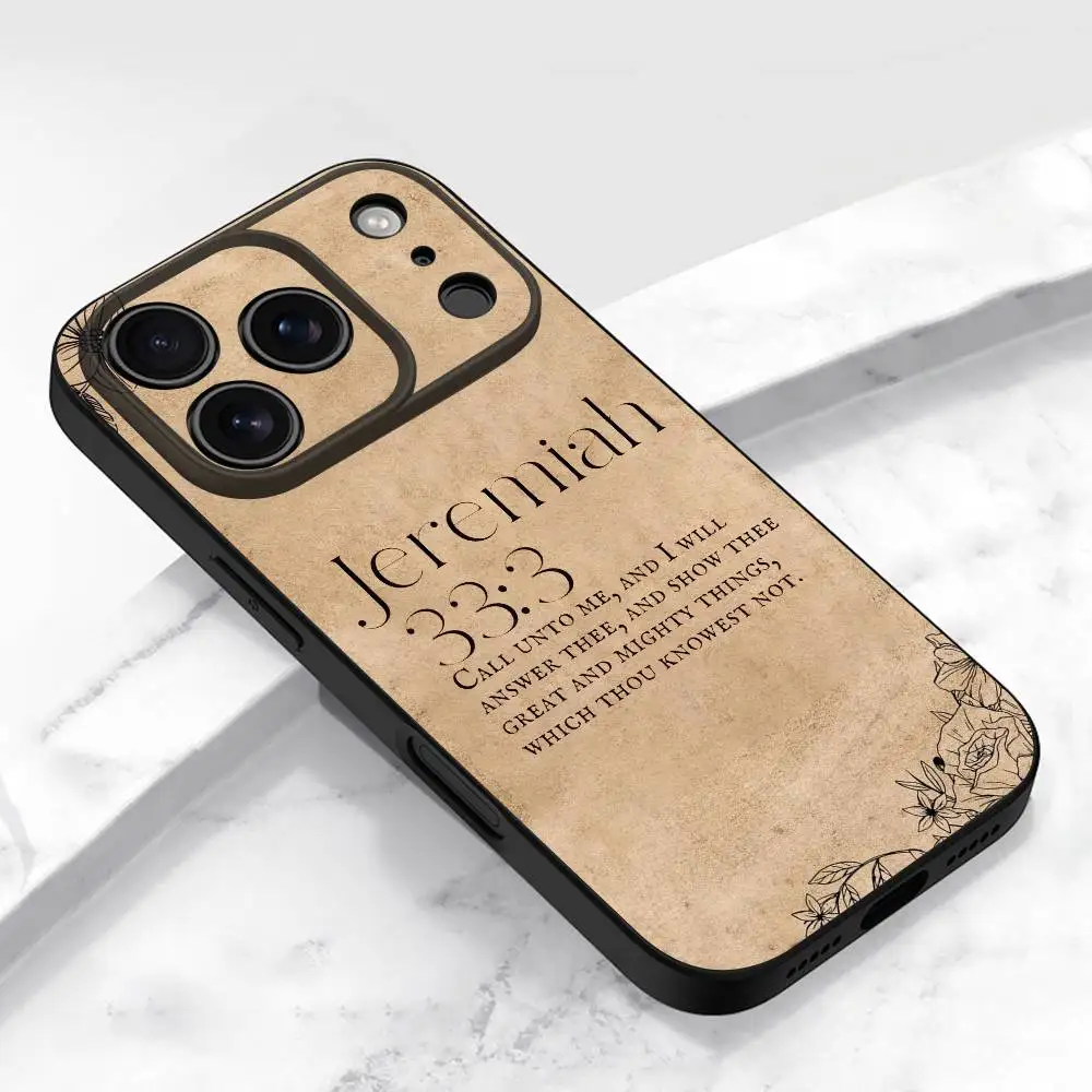 Inspirational God Jesus Bible Verse Phone Case - Protective Black Cover