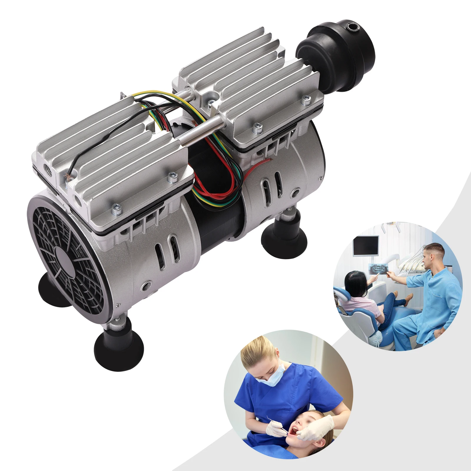 Oil-free Vacuum Pump 110V 550W 3.6CFM 1440RPM Mini Diaphragm Dental Medical Lab Vacuum Pump Air Compressor Head for air pump,air compressor
