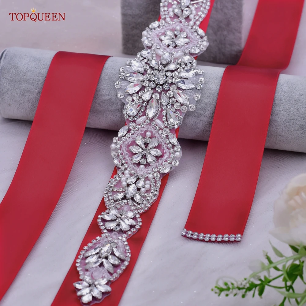Topqueen New Bridal Belt Rhinestone Crystal Applique Wedding