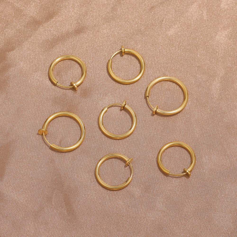 7 Paia Orecchini A Cerchio In Acciaio Inox - Diametro 8-20 Mm, Unisex, Design Semplice - Foto 6