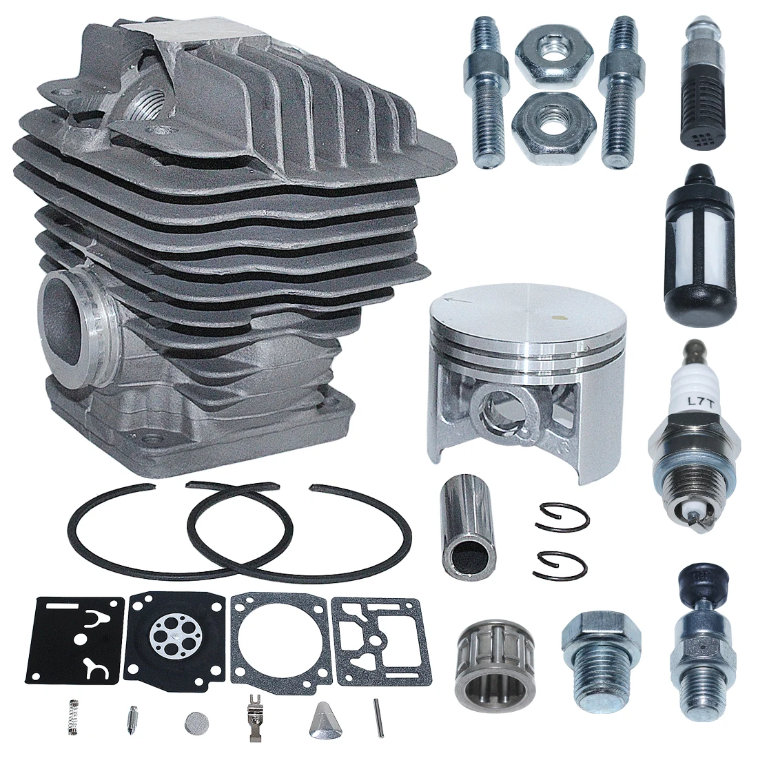 50mm Cylinder Piston Carb Repair Kit For Stihl MS440 044 MS 440 Chainsaw Bar Stud Nut Decompression Valve 1128 020 1227 Part 3