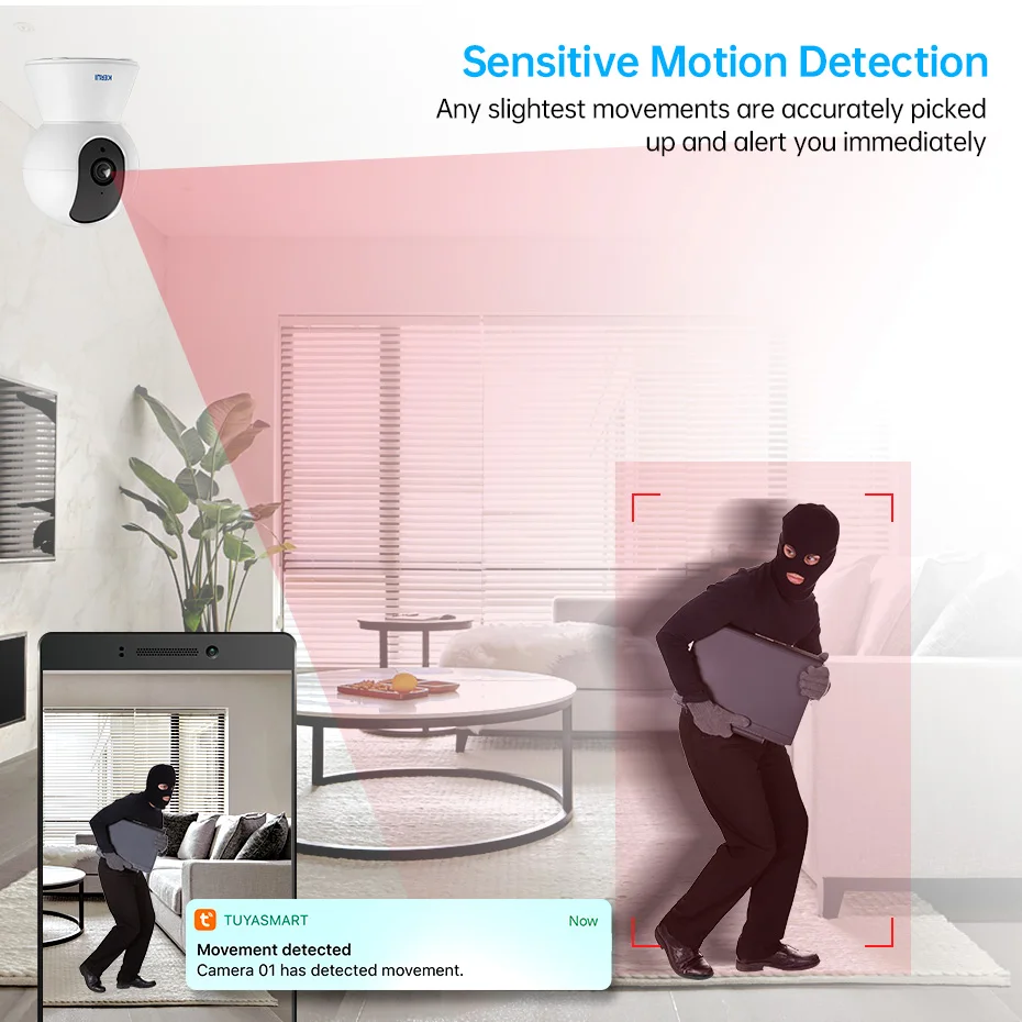 KERUI 4K 8MP Tuya Smart Mini WiFi IP Camera With Bracket Indoor Wireless Home Security AI Human Detect CCTV Surveillance Camera 2