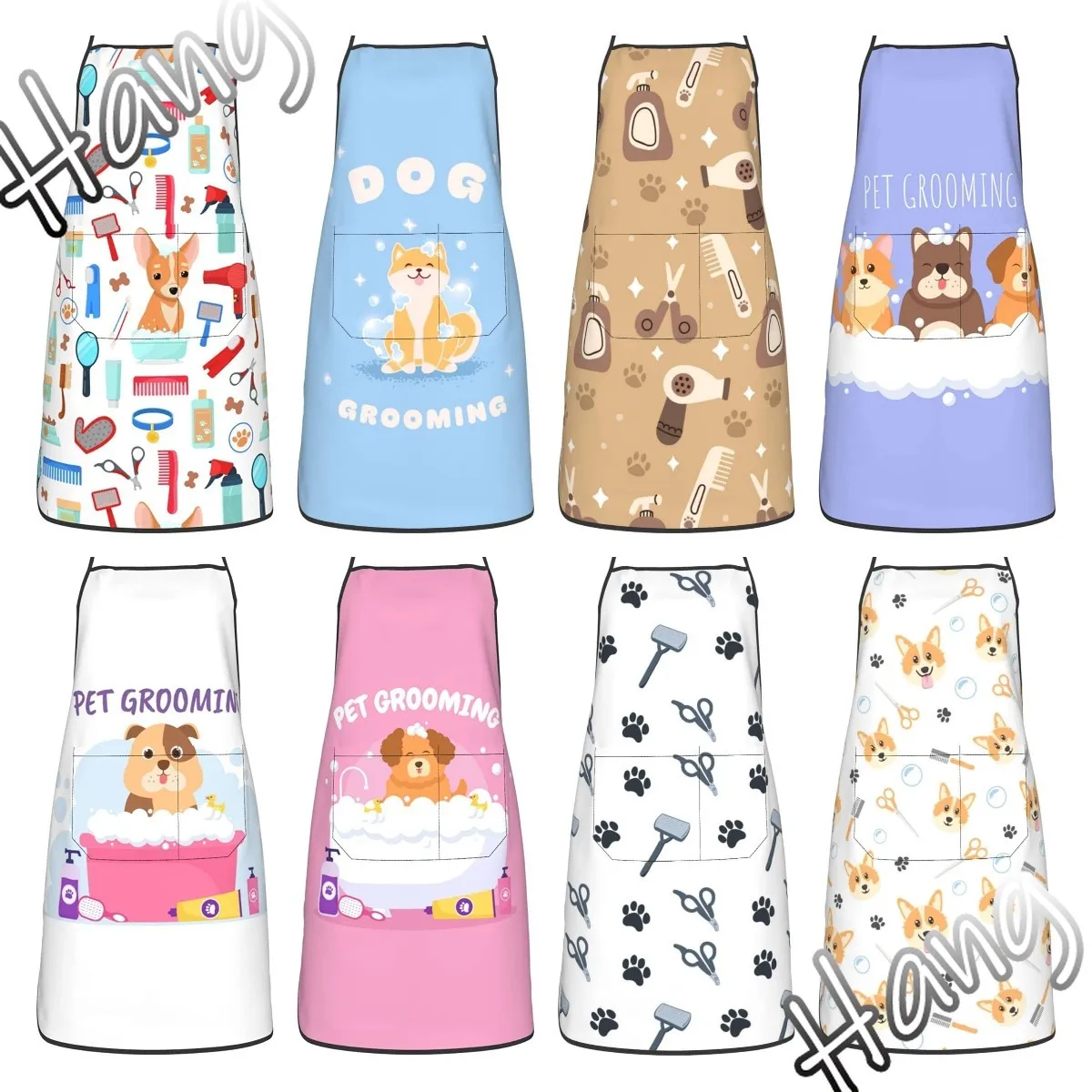 Pet Grooming For Dogs And Cats Aprons Kitchen Chef Waterproof Adjustable Funny Apron For Bbq With Pockets For Men Women