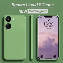 Premium Anti-Fall Liquid Silicone Soft Phone Case for Poco M3 (Matcha Green)