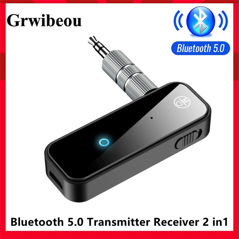 Grwibeou Bluetooth 5,0 передатчик приемник 2 в 1 Разъем беспроводной адаптер 3,5 мм аудио AUX адаптер для автомобиля аудио Музыка