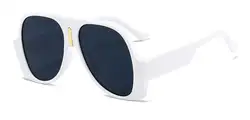 Chic Black Oversized Designer Sunglasses for Women with Oval Lenses (C5 white black)