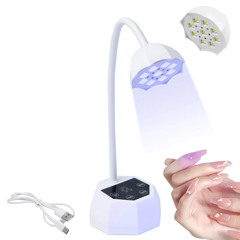 무선 로터스 네일 램프 LED UV 네일 드라이어 터치 컨트롤 충전식 네일 라이트 자동 감지 빠른 건조 360 °   구부릴 수 있는