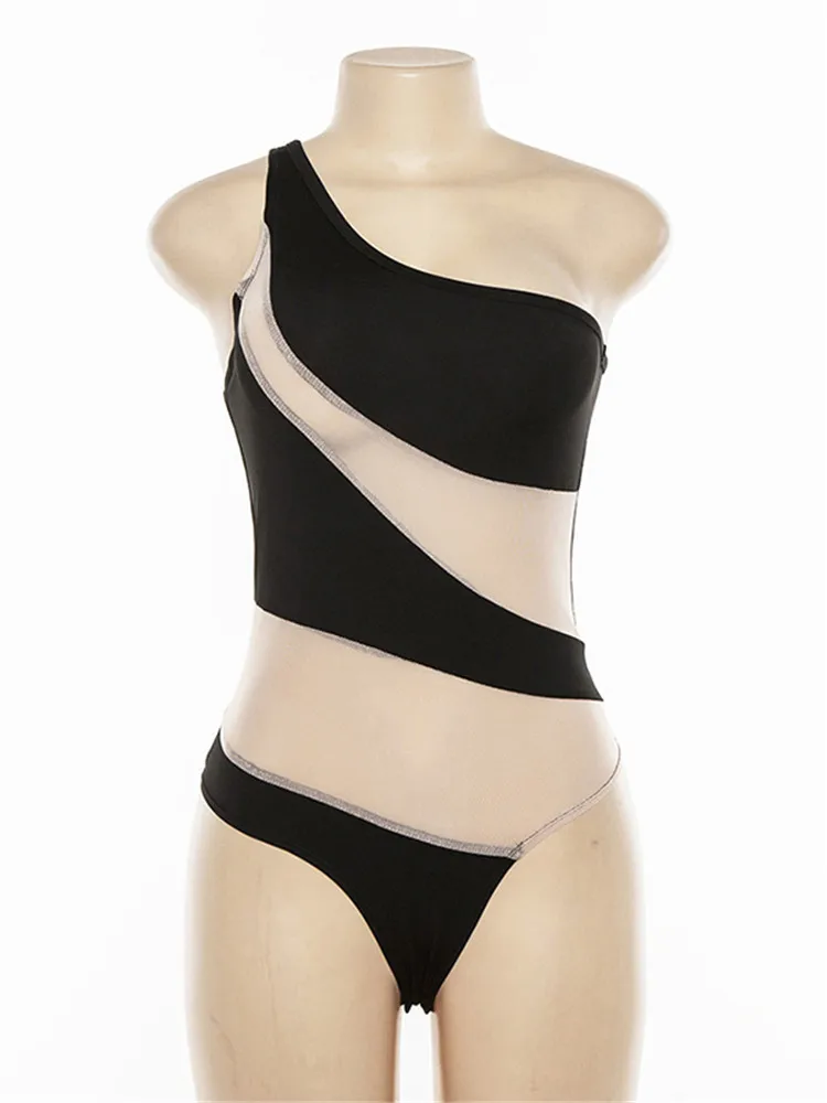 Tight Body Naked Beach - Mesh One Shoulder Body | One Shoulder Bodysuits | Top One Shoulder Body -  One Shoulder - Aliexpress