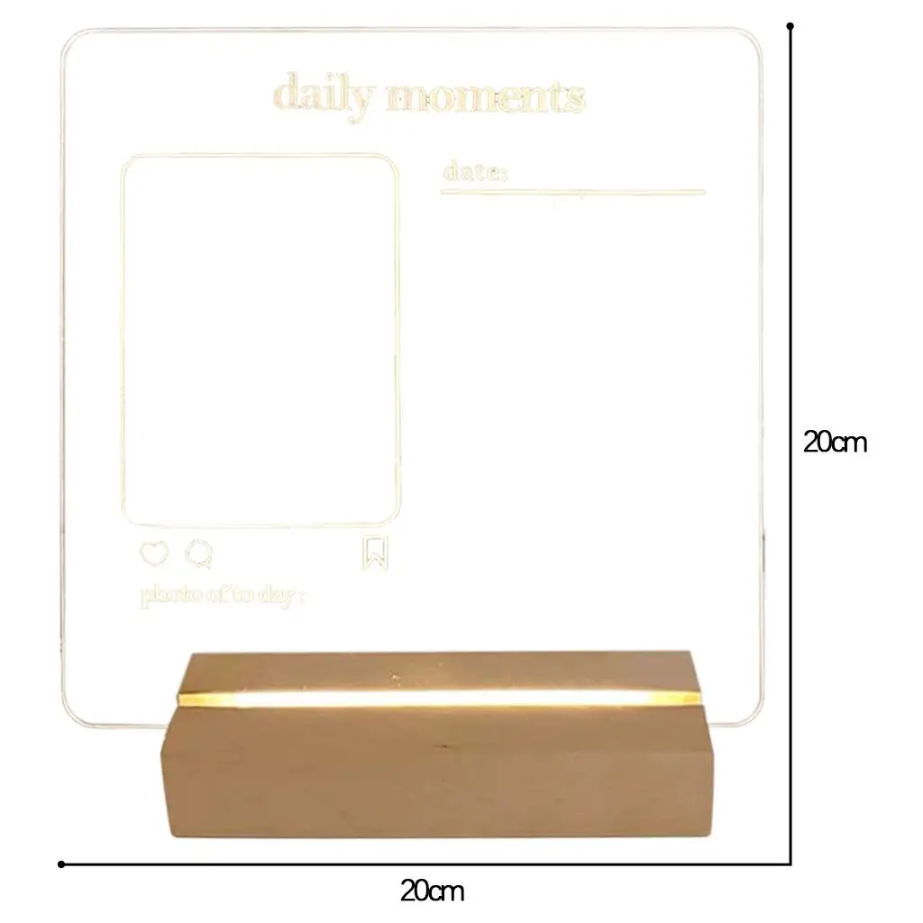 Transparent Acrylic Dry Message Board LED Light Writing Board