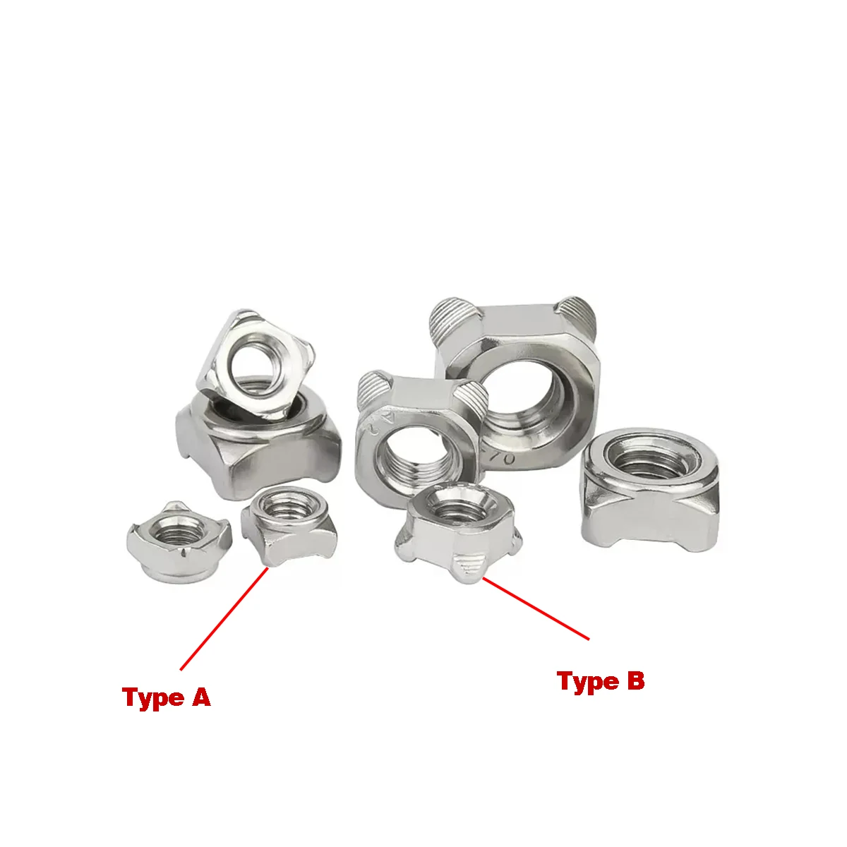 

304 Stainless Steel Square Welding Nut / Screw Cap M4M5M6M8M10M12