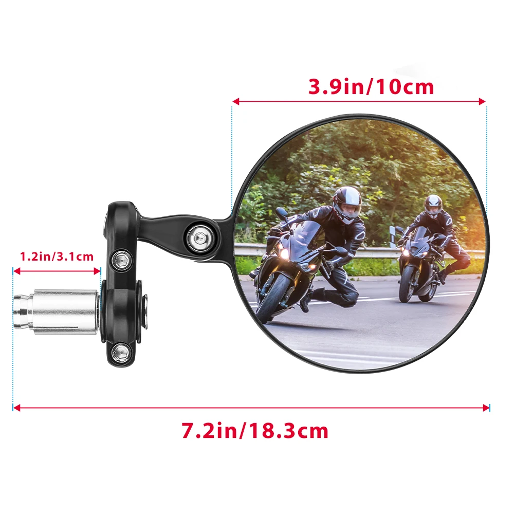 Miroir de guidon moto pour XJ6 MT01 MT03 MT07 MT09 (Noir)