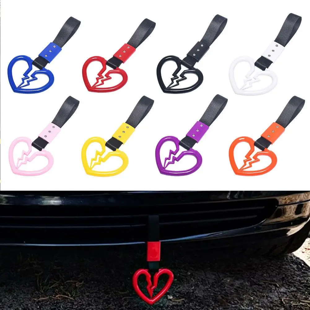 

1pcs Broken Love Train Bus Handle Hand Strap Heart Strap Charm Auto Styling Strap Accessories Drift Drift Car B1M0