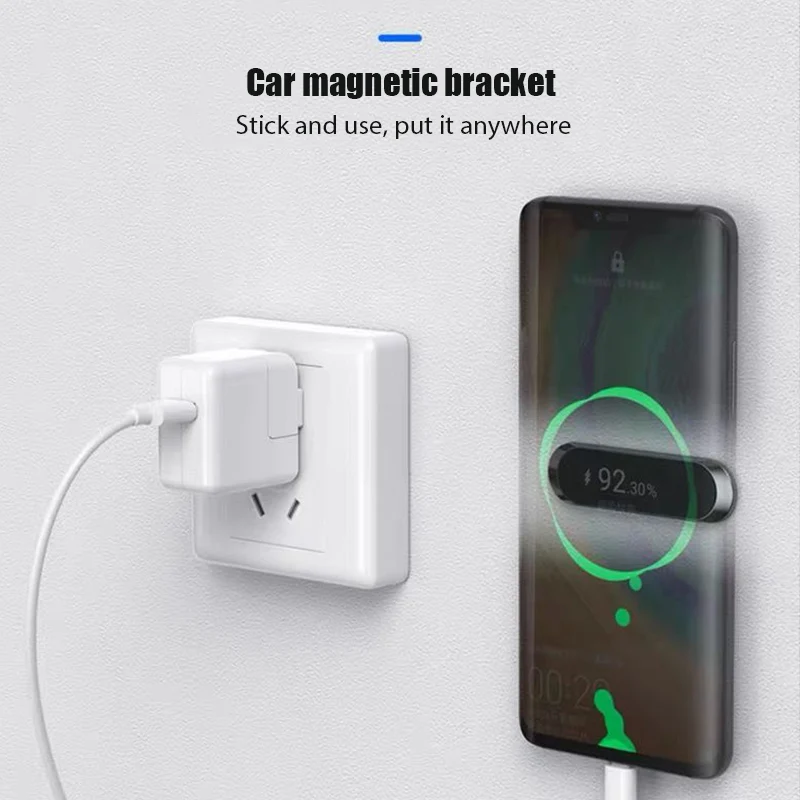 Magnetic Car Phone Holder Dashboard Mini Strip Shape Stand For iPhone Samsung Xiaomi Metal Magnet GPS Support Car Mount for Wall
