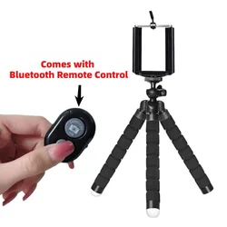 Flexible Mini Octopus Tripod Stand for Smartphones and Cameras (Black Tripod)