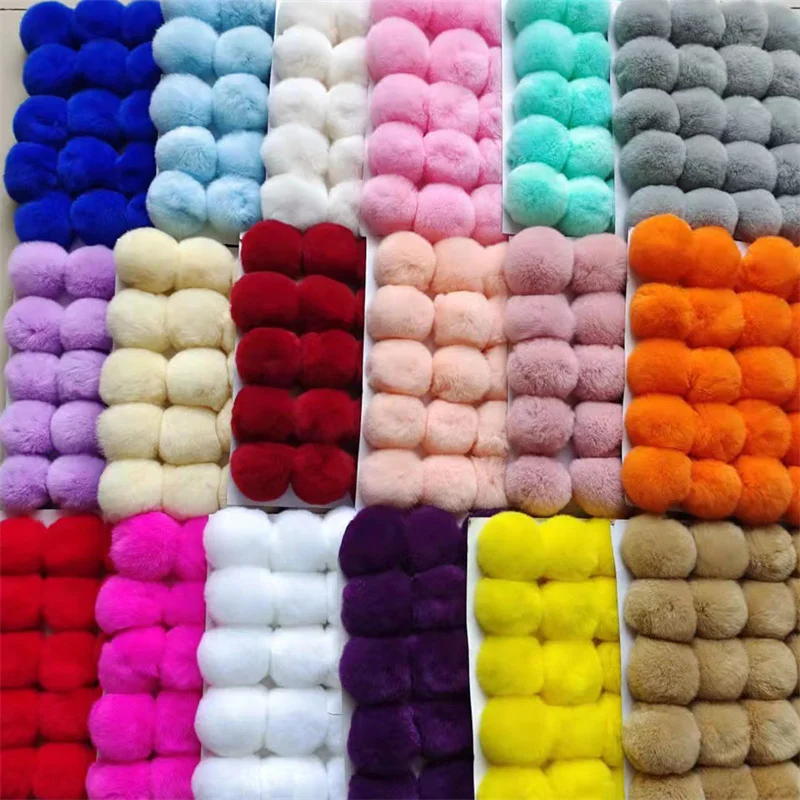 Faux Rabbit Fur Pom Pom 25pcs 6cm 8cm For Diy Crafts