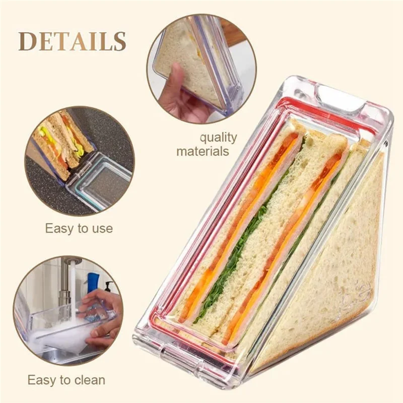 A88K-Triangle Sandwich Container Triangle Clear Plastic Sandwich Container With Lid To-Go Containers For Cheese