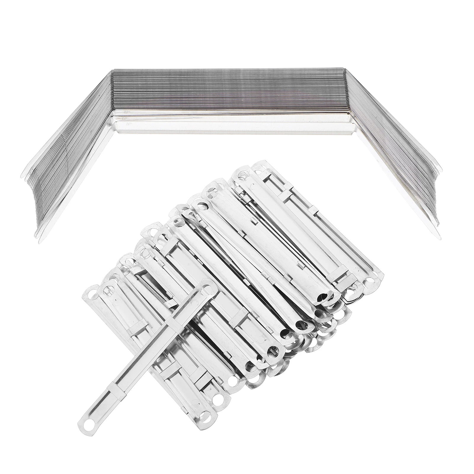 100pcs Bookbinding Clips Steel Paper File Fasteners Prong Folders Metal Binding Clips Strip