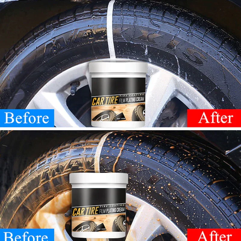 500g Car Tire Retreading Cleaning Cream Auto Plastic Parts Shiny Paste Maintenance Brightener Tire Polishing Agent Anti-Aging tire wax