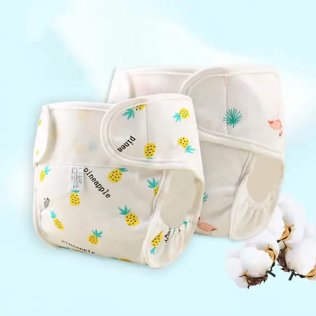 1~10PCS Baby Reusable Diapers 100% Cotton Panties Waterproof Infant Nappies Kid Training Pant Cloth Washable Breathable Nappy 5