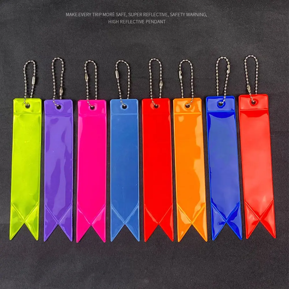 1PC Reflective Keychains Safety Protection Bag Pendant Key Ings Candle Lights Streamer