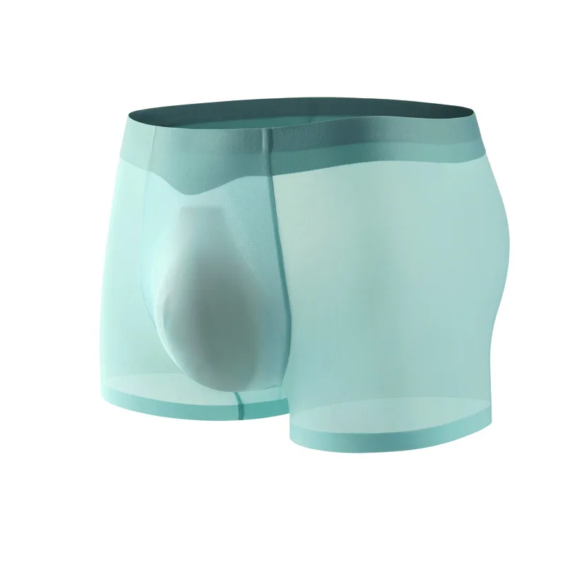 

Men’s Ice Silk Underwear Seamless Sexy U Pouch Men Boxers Shorts Male Ultra-thin Breathable Panties Summer Quick Dry Underpants