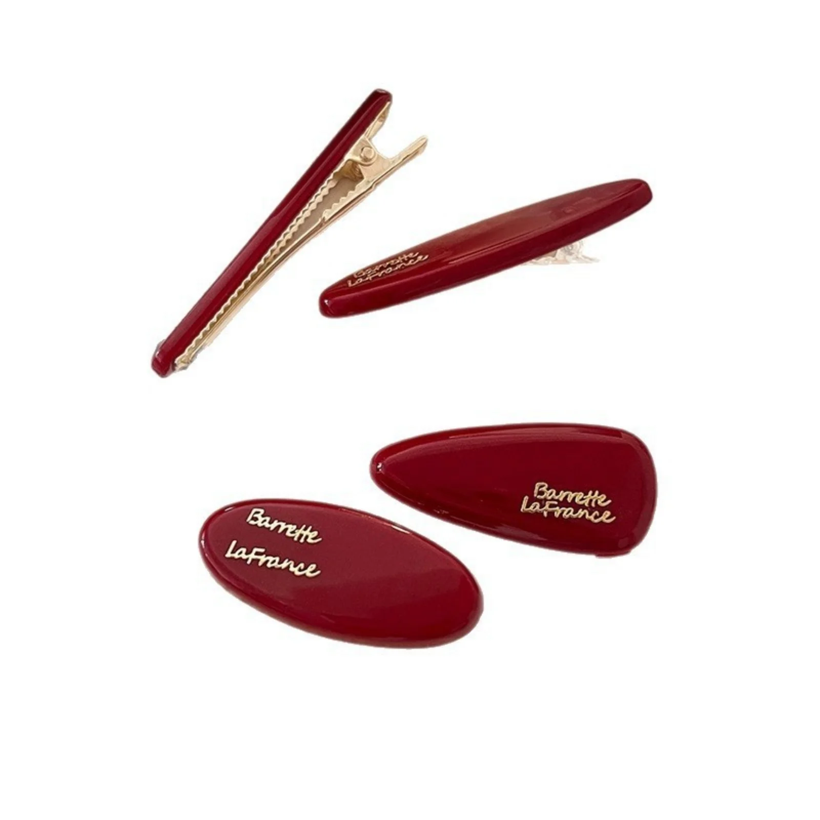 8PCS Burgundy New Year Hair Clip Set,Glossy Letter Hair Barrettes, Festive Red Hair Accessories, Elegant CNY Daily Hair
