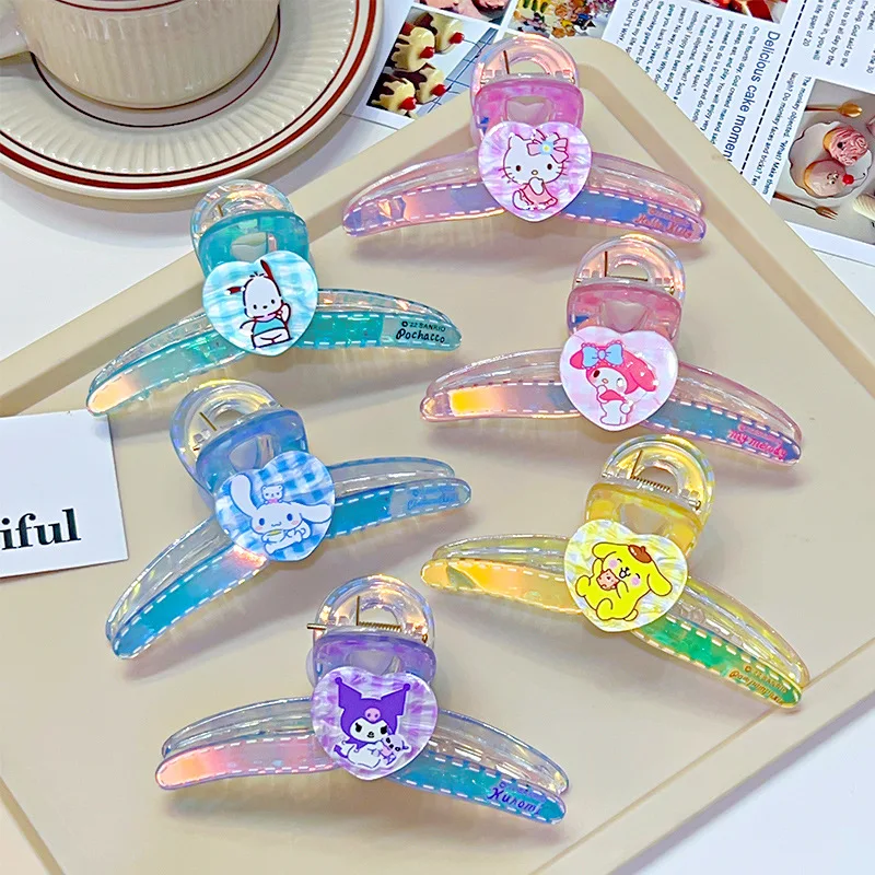 

New Kuromi Kawaii Sanrio Cute Shark Clip Anime Hair Accessories Bang Sorting Hair Sorting Spring Colorful Anime Girl Toy Gift