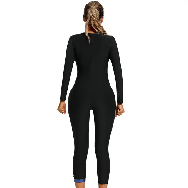 Sauna Jumpsuit For Women Weight Loss Sweat Suit Full Body Top Pants Waist Trainer,Adjustable Belt,Underarm And Crotch Breathable 3