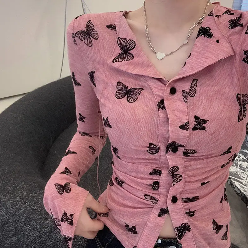 

Tops Aesthetic Print Tees Women Japanese Tie Dye Tee Tops Butterfly T-Shirts Korean Style Streetwear Vintage Women's Clothing