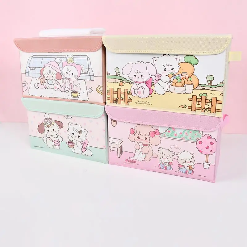 

Коробка для хранения Mikko Kawaii аниме мультфильм милый исцеляющий Жизнь складной ящик для хранения одежды и игрушек коробка для хранения большой емкости для девочек