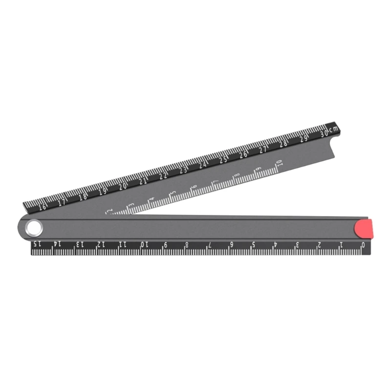 

0-300MM Aluminum Foldable Ruler 90° Folding Metal Stationery Drawing Ruler