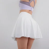 Wrinkled Yoga Skirt Women's Summer High Waist Pocket Skirt Sports Skirt Solid Color Running Training Quick drying Tennis Skirt - Image 2