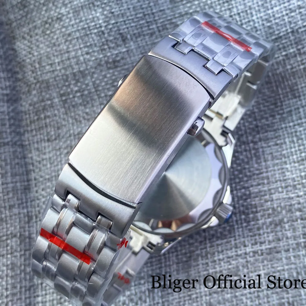 41mm Mechancial Men Watch Sapphire Glass NH35A MIYOTA PT5000 Movement Steel Bracelet Ceramic Bezel Date Function BLIGER Luxury